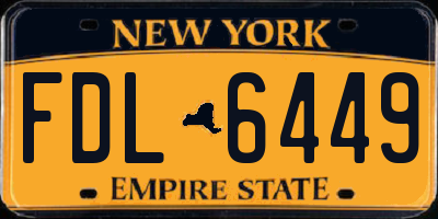 NY license plate FDL6449