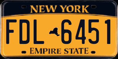 NY license plate FDL6451