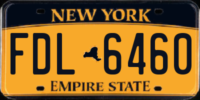NY license plate FDL6460