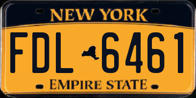 NY license plate FDL6461