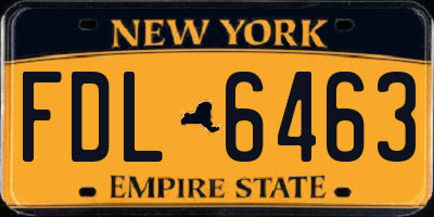 NY license plate FDL6463
