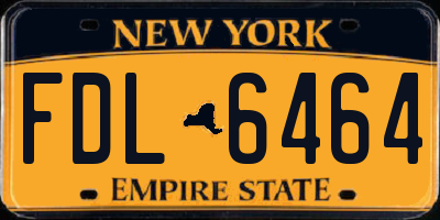 NY license plate FDL6464