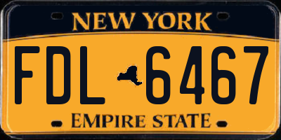NY license plate FDL6467