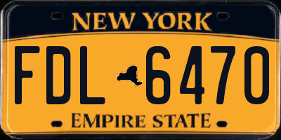 NY license plate FDL6470