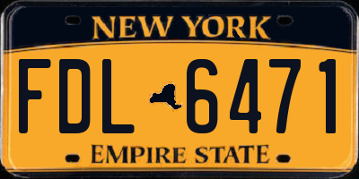 NY license plate FDL6471