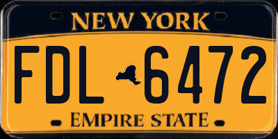 NY license plate FDL6472