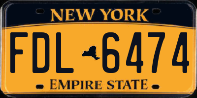 NY license plate FDL6474
