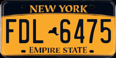 NY license plate FDL6475