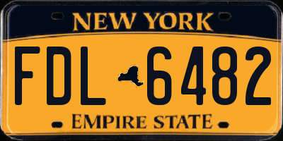 NY license plate FDL6482