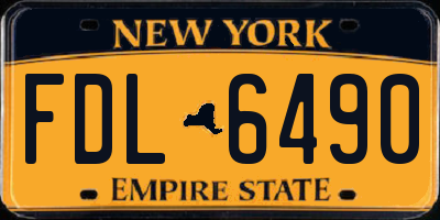 NY license plate FDL6490