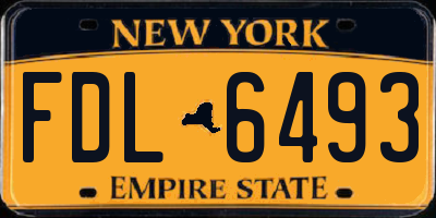 NY license plate FDL6493