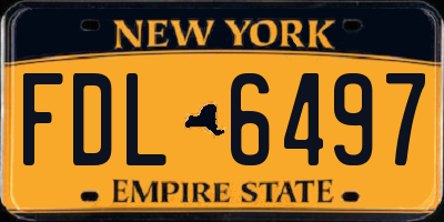 NY license plate FDL6497