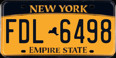 NY license plate FDL6498