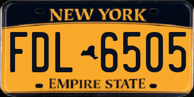 NY license plate FDL6505