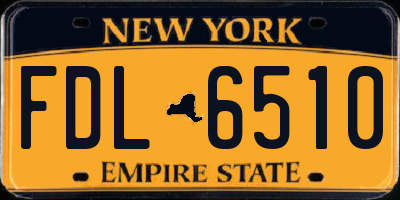 NY license plate FDL6510