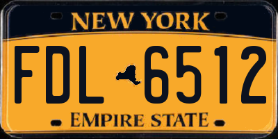 NY license plate FDL6512