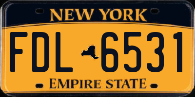 NY license plate FDL6531