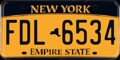 NY license plate FDL6534