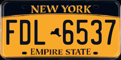 NY license plate FDL6537