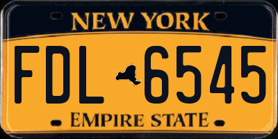 NY license plate FDL6545