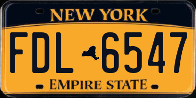 NY license plate FDL6547