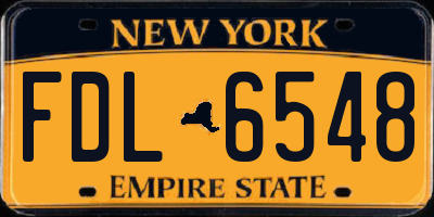 NY license plate FDL6548