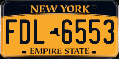 NY license plate FDL6553