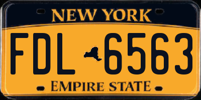 NY license plate FDL6563