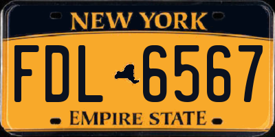 NY license plate FDL6567