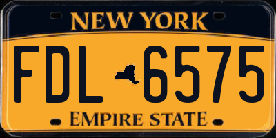 NY license plate FDL6575