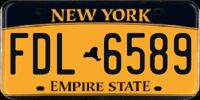 NY license plate FDL6589
