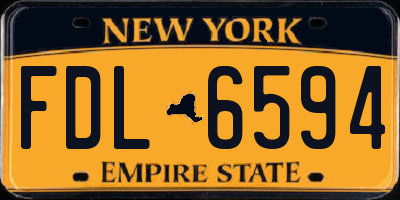 NY license plate FDL6594