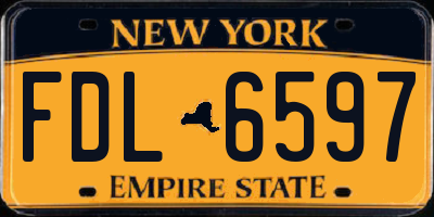 NY license plate FDL6597