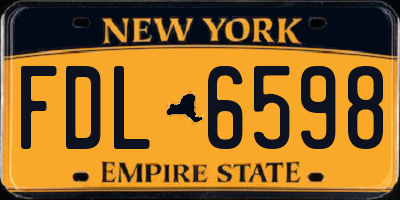 NY license plate FDL6598