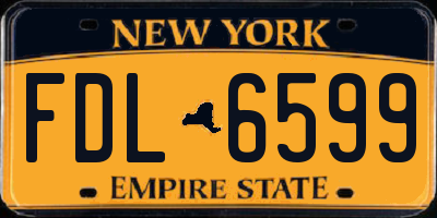 NY license plate FDL6599