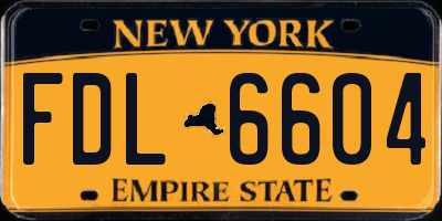 NY license plate FDL6604
