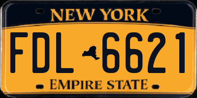 NY license plate FDL6621