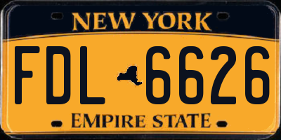 NY license plate FDL6626