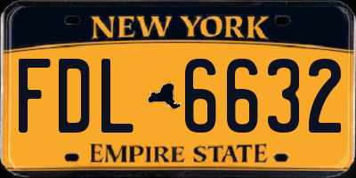 NY license plate FDL6632