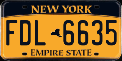 NY license plate FDL6635