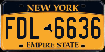NY license plate FDL6636