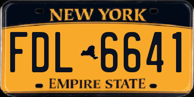 NY license plate FDL6641