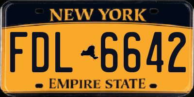 NY license plate FDL6642