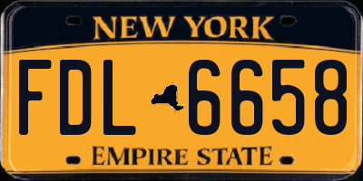 NY license plate FDL6658
