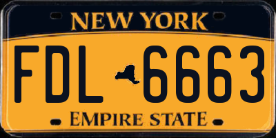 NY license plate FDL6663