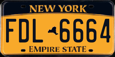 NY license plate FDL6664