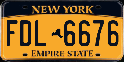 NY license plate FDL6676