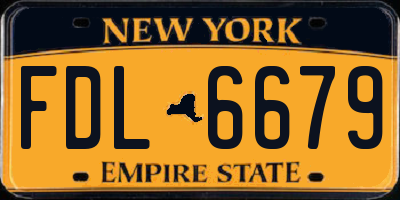 NY license plate FDL6679