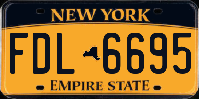 NY license plate FDL6695