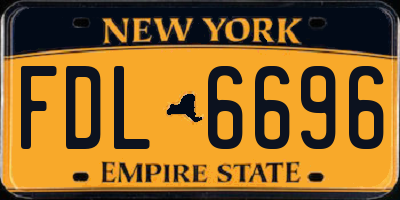 NY license plate FDL6696